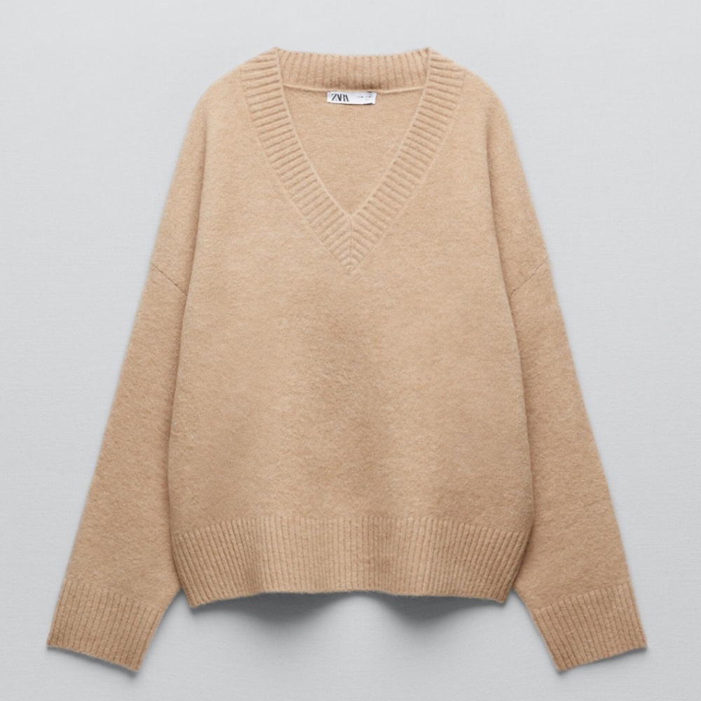 Zara Wool Blend V-Neck Sweater
